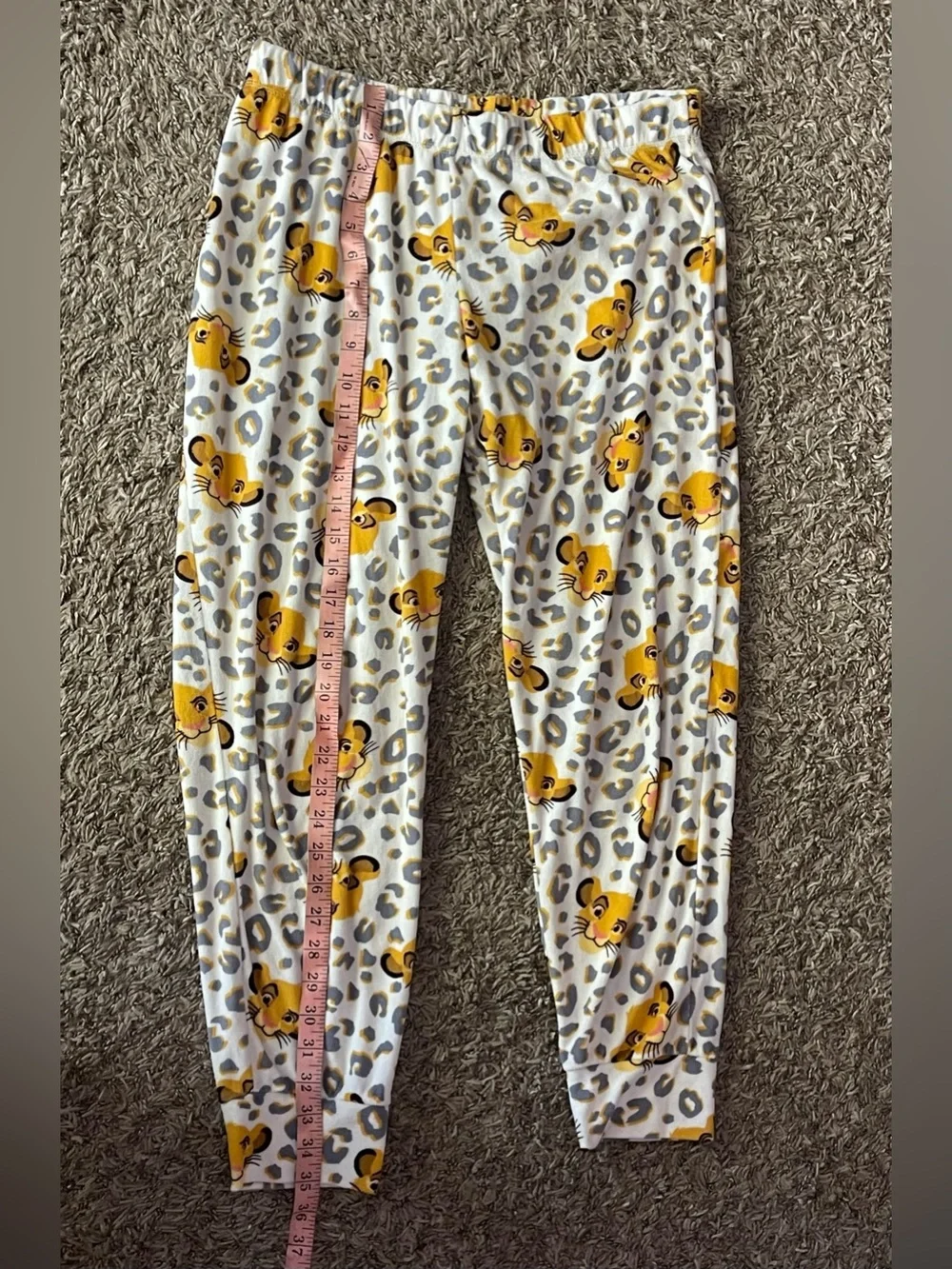 Disney Yellow Lion Face Print Pajama Bottoms for Kids